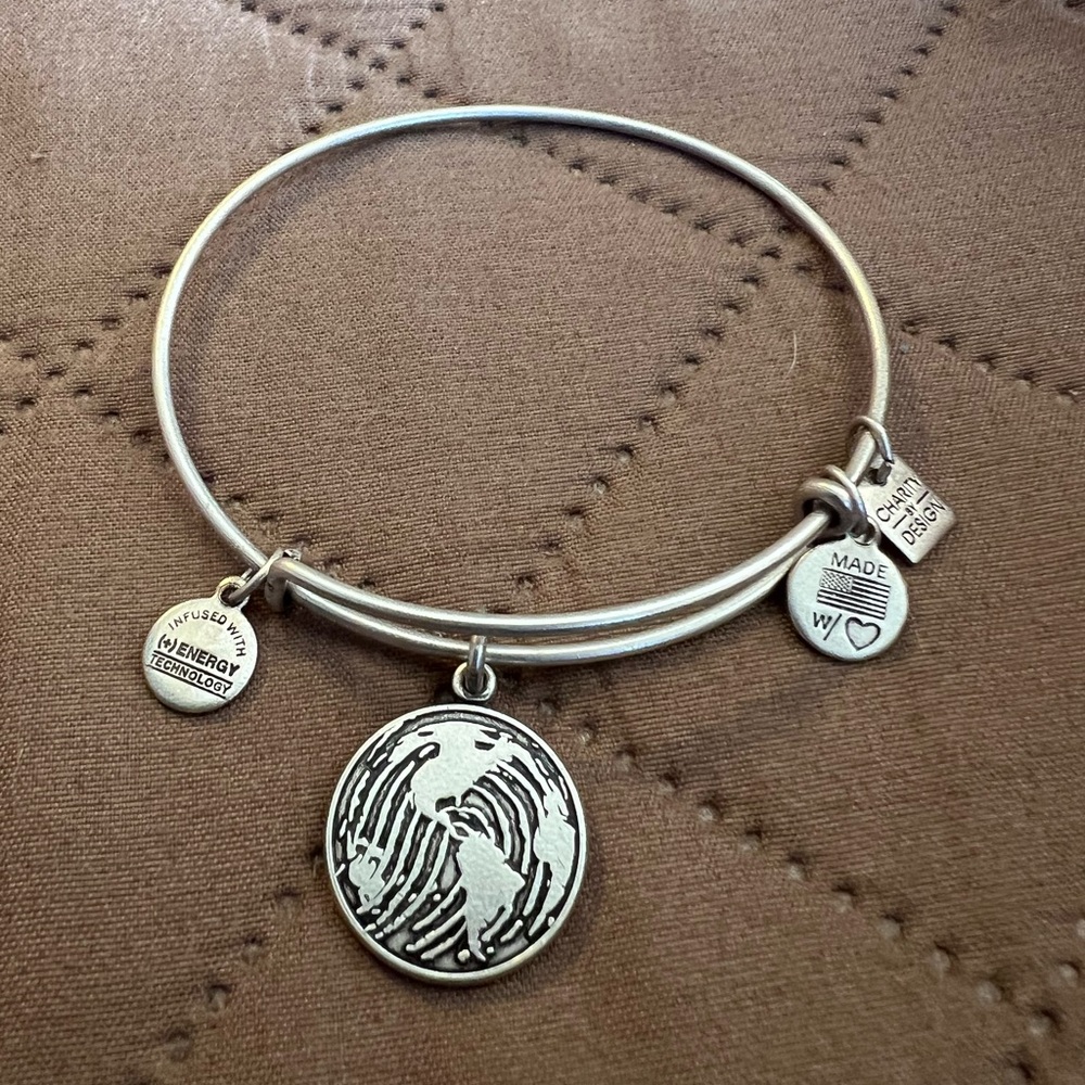 Alex and Ani Bracelet Fingerprint Earth Charity Charm